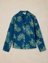 Load image into Gallery viewer, White Stuff UK Annie Jersey Foil Shirt Teal Print
