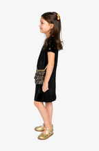 Load image into Gallery viewer, Deux Par Deux A-Line Dress w/Metallic Bag Applique
