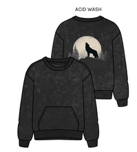 Load image into Gallery viewer, Miles Howling Wolf Print Sweatshirt Black
