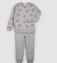 Load image into Gallery viewer, Miles Smiley Faces Sweatshirt Smoke Grey
