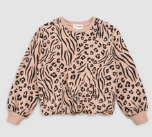 Load image into Gallery viewer, Miles Zebra Cheetah Fleece Sweatshirt
