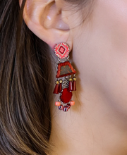 Load image into Gallery viewer, Ayala Bar Crimson Fire, Tuli Earrings
