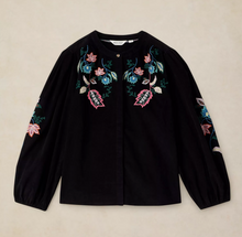 Load image into Gallery viewer, White Stuff UK Wren Embroidered Cord Top Black Multi
