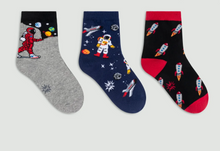 Load image into Gallery viewer, Moon Walk in the Morning Kids Crew Socks 3 Pack
