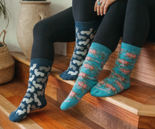 Load image into Gallery viewer, Pokoloko Herd Print Alpaca Socks Denim
