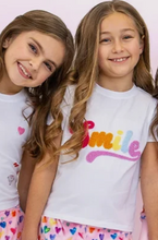 Load image into Gallery viewer, Preppy Goose Smile Applique S/S Tee White
