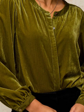 Load image into Gallery viewer, White Stuff UK Lana Velvet Top Mid Green
