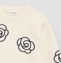 Load image into Gallery viewer, Miles Embroidered Black Rose Sweater
