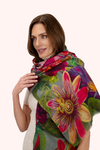 Powder UK Wool Wrap Scarf Winter Iris