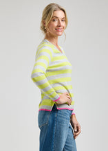 Load image into Gallery viewer, Zaket and Plover Stripe Vee Sweater Marl
