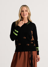 Load image into Gallery viewer, Zaket and Plover Cheeky Cat Sweater Black
