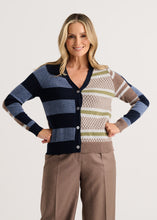 Load image into Gallery viewer, Zaket and Plover Stripe Meets Check Cardi
