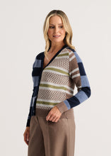 Load image into Gallery viewer, Zaket and Plover Stripe Meets Check Cardi
