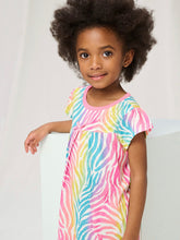 Load image into Gallery viewer, Hatley Rainbow Zebra Short Sleeve Nightdress
