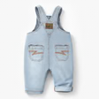Load image into Gallery viewer, Souris Mini Stripe Denim Overalls and Lobster Print Tee

