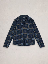 Load image into Gallery viewer, White Stuff UK Allie Jersey Shirt Navy Print
