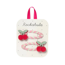 Load image into Gallery viewer, Rockahula Cherry Kiss Stripy Clips
