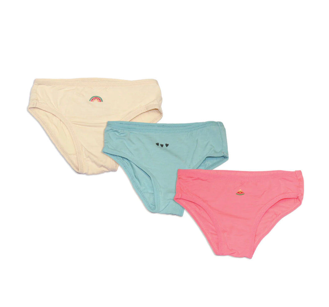Silkberry Girls 3pack Bamboo Bikini Underwear Pink Lemonade Mix