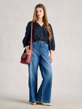 Load image into Gallery viewer, White Stuff UK Ruby Organic Cotton Top Navy Multi
