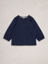 Load image into Gallery viewer, White Stuff UK Ruby Organic Cotton Top Navy Multi

