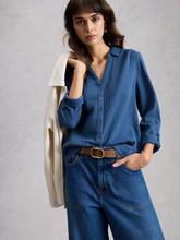 Load image into Gallery viewer, White Stuff UK Annie Double Cloth Shirt Dark Blue

