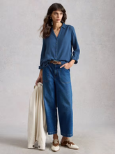 Load image into Gallery viewer, White Stuff UK Annie Double Cloth Shirt Dark Blue
