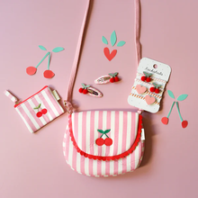 Load image into Gallery viewer, Rockahula Cherry Kiss Stripy Clips
