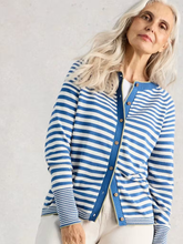 Load image into Gallery viewer, White Stuff UK Lulu Stripe Cardi Blue Multi
