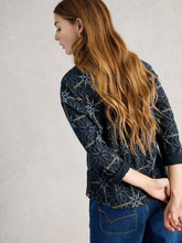 Load image into Gallery viewer, White Stuff UK Allie Jersey Shirt Navy Print
