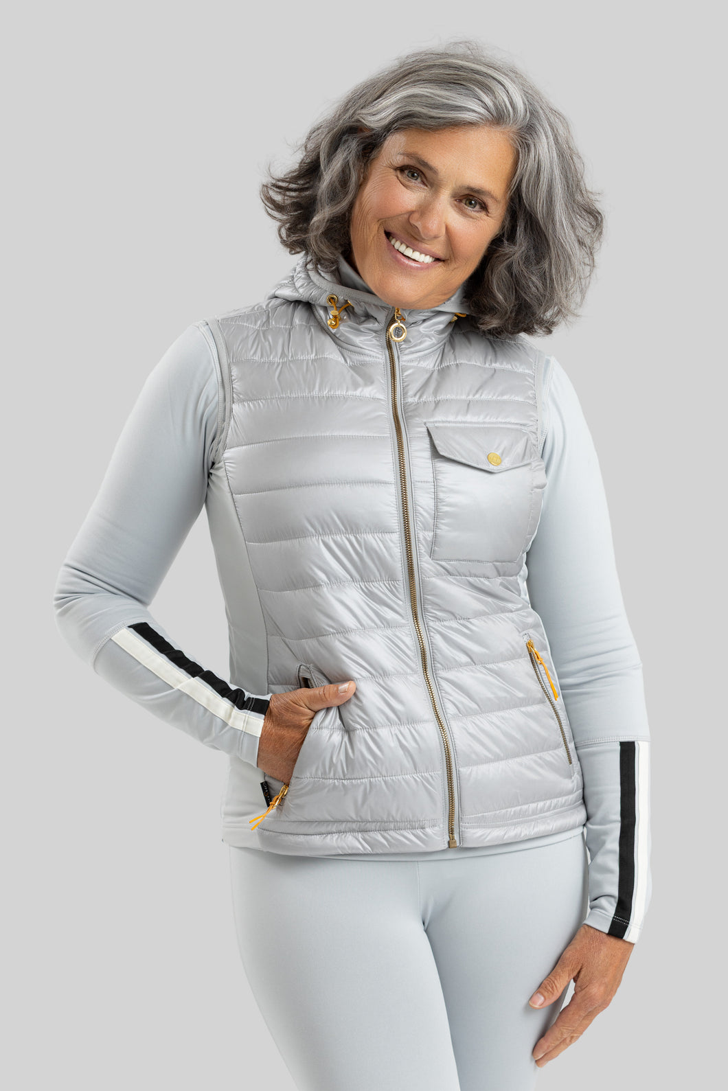 Ohsho Perla Hooded Vest Silver