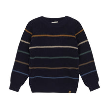 Load image into Gallery viewer, Minymo Stripe Cotton Sweater Navy
