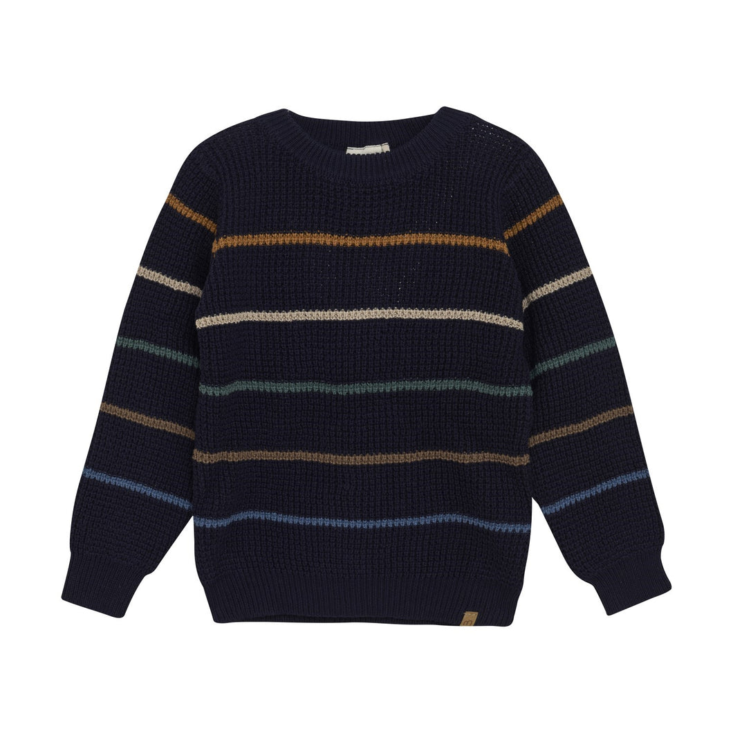 Minymo Stripe Cotton Sweater Navy