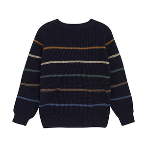 Minymo Stripe Cotton Sweater Navy