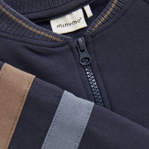 Minymo Zip Front Sweatshirt Navy
