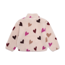 Load image into Gallery viewer, Minymo Heart Print Sherpa Jacket Violet
