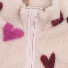 Load image into Gallery viewer, Minymo Heart Print Sherpa Jacket Violet
