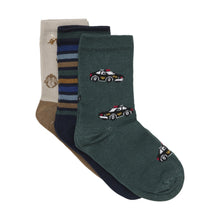 Load image into Gallery viewer, Minymo 3-Pack Socks Police Car/Stripe Mix
