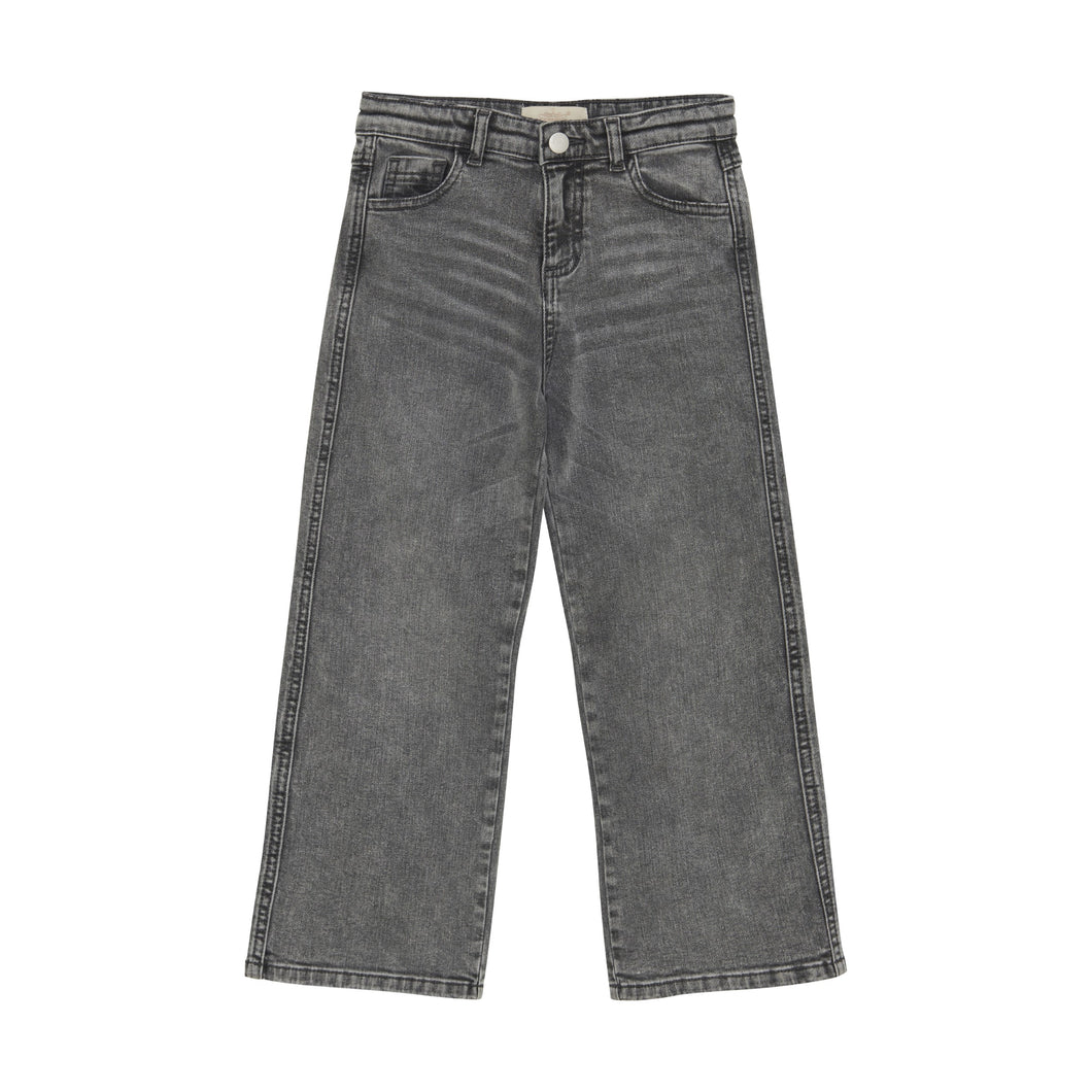 Creamie Wide Leg Jeans Light Grey Denim