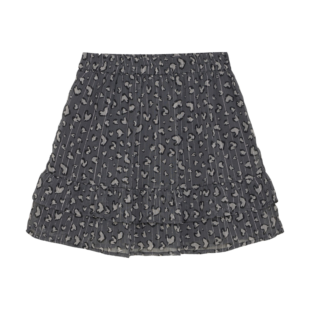 Creamie Cheetah Heart Print Skirt