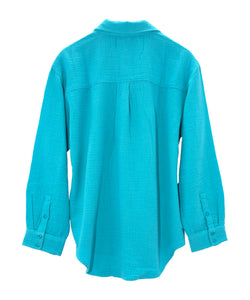 Echo Supersoft Gauze Boyfriend Shirt Aqua