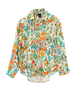 Echo Supersoft Gauze Ikat Boyfriend Shirt Multi