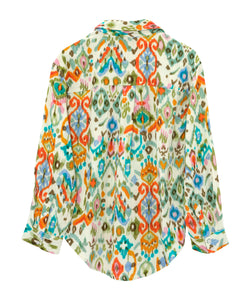 Echo Supersoft Gauze Ikat Boyfriend Shirt Multi