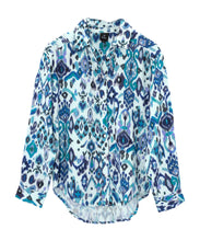 Load image into Gallery viewer, Echo Supersoft Gauze Ikat Boyfriend Shirt Blue
