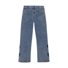 Load image into Gallery viewer, Minymo Wide Leg Heart Motif Jeans
