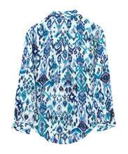 Load image into Gallery viewer, Echo Supersoft Gauze Ikat Boyfriend Shirt Blue
