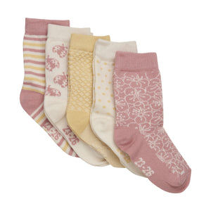 Minymo Pattern Socks 5-Pack Rose Mix