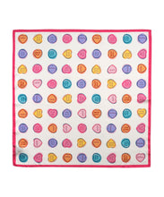 Load image into Gallery viewer, Echo Conversational Hearts Silk Bandana Cream
