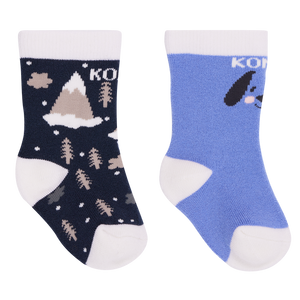 Kombi Adorable Twin Pack Infant Socks Misty Mountains