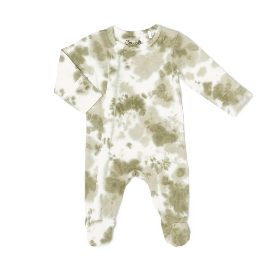 Coccoli Tie Dye Cotton Modal Zip Sleeper Green