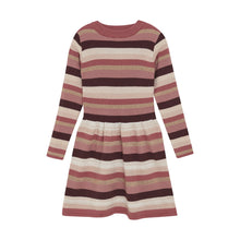 Load image into Gallery viewer, Minymo Stripe Sweater Dress Dusty Rose
